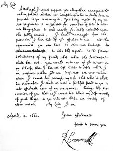 Carta de Richard Cromwell a George Monck, informando que sus 