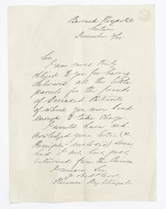 Carta escrita por Florence Nightingale, mientras estaba en el Hospital de Barracas, Scutari de Unbekannt