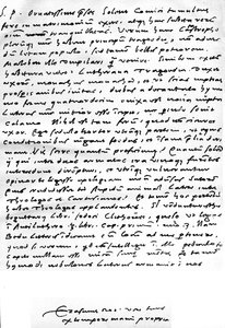 Carta escrita en latín de Erasmo a Nicolaas Everaerts sobre el matrimonio de Martín Lutero, diciendo que 