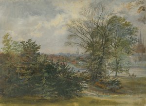 Lichfield - Vista distante: pintura al óleo de Unbekannt