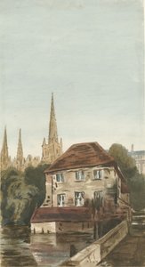 Lichfield - Casa del Registrador en The Close: pintura en acuarela, s.f. [?siglo XIX] de Unbekannt