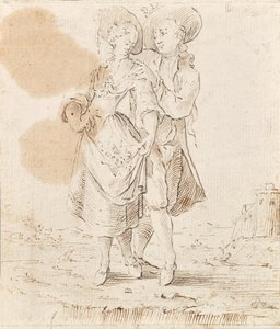 Amantes en un vasto paisaje