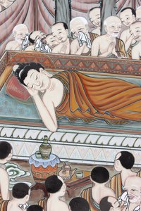Vida del Buda: Después de 45 años de enseñar el Dharma, el Buda pasó al Parinirvana, Seúl, Corea del Sur de Unbekannt