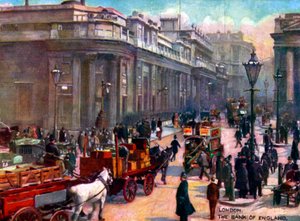 Londres - Banco de Inglaterra. A principios del siglo XX. de Unbekannter Künstler