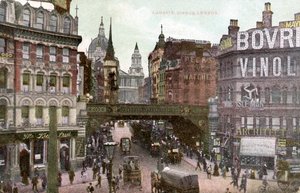 Londres - Ludgate Hill en la City de Londres, principios del siglo XX (tarjeta postal) de Unbekannter Künstler