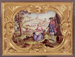 Caja de rapé de esmalte y oro Luis XV, por J.F.Garaud de Unbekannt