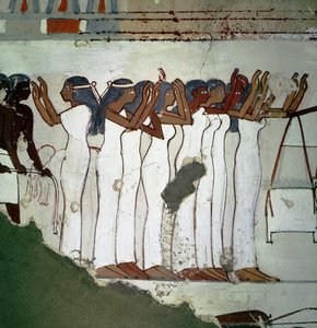 Luxor Thebes: Necropole de nobles, grupo de llanto. (Dinastía XVIII). de Leopold Blonder