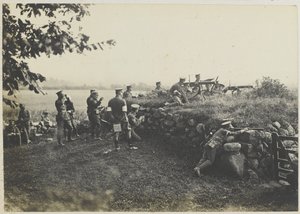 Ametralladores en maniobras, c.1911 (foto en blanco y negro) de Unbekannt
