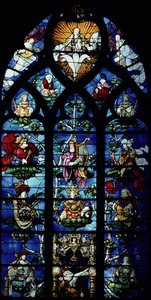 Madonna y el Niño con ángeles y retratos que reflejan el patrocinio de un patrón episcopal local, c. siglo XIII de Unbekannt