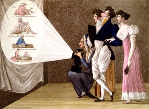 Linterna mágica en París, c. 1810 (grabado) de Unbekannter Künstler