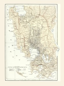 Mapa de Manila, Filipinas y el asiento de la guerra durante la Guerra Hispanoamericana de 1898
