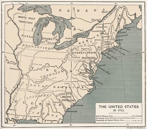 Mapa de Estados Unidos después de la independencia