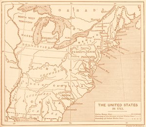 Mapa de Estados Unidos después de la independencia