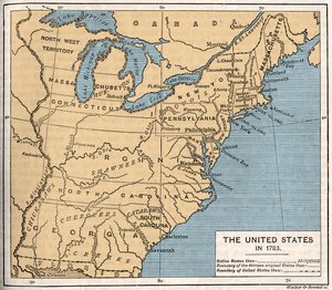 Mapa de Estados Unidos después de la independencia