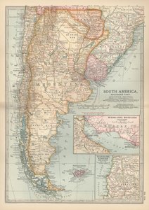 Mapa del sur de Sudamérica, c.1900 (grabado)