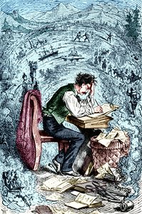Mark Twain escribiendo 