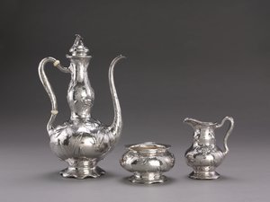 Servicio de Café Martelé: Cafetera, c.1900-1910 de Unbekannt
