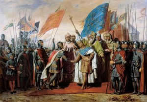 Encuentro entre Felipe II Rey de Francia y Enrique II Rey de Inglaterra en Gisors, 21 de enero de 1188 de Unbekannt