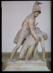 Menelao sosteniendo el cuerpo de Patroclo, copia romana de un original griego