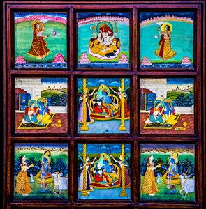 Pintura en miniatura, artes y oficios en Rajastán, Rajastán, India, Asia (foto) de Unbekannter Künstler
