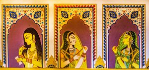 Pintura en miniatura, artes y oficios en Rajastán, Rajastán, India, Asia (foto) de Unbekannter Künstler