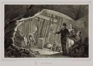 Minería, Minerales metálicos Estación de llenado en una mina, c. 1851 de Unbekannt