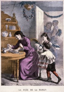 Día de la Madre, c. 1870-1880 (grabado) de Unbekannter Künstler