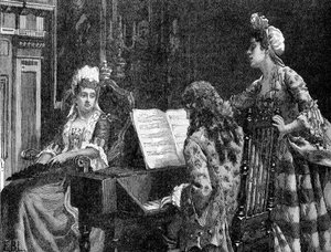 La Sra. Arabella Hunt cantando a la Reina María