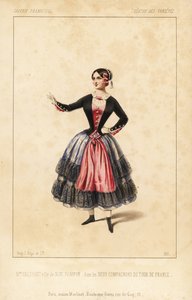 Sra. Elisabeth Augustine Bressant en el papel de Nini Pompon en Les Deux Compagnons du Tour de France de Lockroy y Wailly, Theatre des Varietes de Unbekannter Künstler
