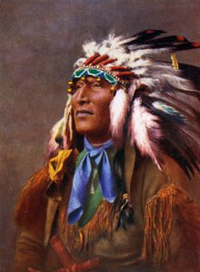 Nativo americano en traje tradicional (impresión) de Unbekannter Künstler