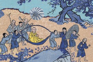 Pagoda budista Ong Nui, fresco mural, Monje budista, Quy Nhon, Vietnam, 2019 de Unbekannt