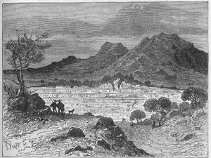 Cantera de sal gema a cielo abierto en Cardone, hacia 1880 (grabado) de Unbekannter Künstler