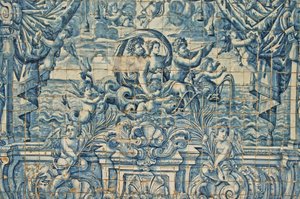 Oporto, catedral católica (originalmente del siglo XII), azulejos pintados a mano