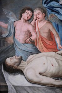 Iglesia de Nuestra Señora de la Asunción. Pintura de Cristo. Cordon, Francia de Unbekannt
