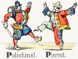 P - Polichinela Pierrot - Alfabeto de Entretenimiento Infantil c.1890 de Unbekannt