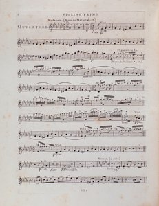 Página de la partitura para el primer violín de la ópera Jessonda de Louis Spohr de Unbekannter Künstler