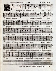 Página de la partitura del Cantium Canticorum Salomonis de Penderecki (c.1970-1973) de Unbekannter Künstler