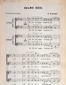 Página de la partitura del Salmo 23, op 132, D 706 de Franz Schubert