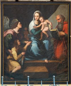 Iglesia parroquial (Iglesia de Nuestra Señora de Pamele). En el interior. Pintar. Anónimo. Madonna (Madonna con pescado, Tobias). Copia de Rafael (?). de Unbekannter Künstler