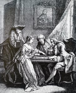 Personas jugando Tric-Trac de Unbekannt