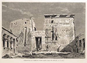 Peristilo del Templo de Isis en la Isla de Filae, Egipto. Ilustración del Atlas de Egipto de Unbekannt