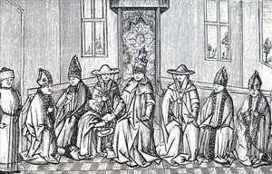 Pedro el Ermitaño, el Papa Urbano II y Simeón Patriarca de Jerusalén de Unbekannt