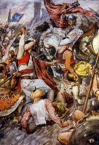 Batalla de Poitiers en 732 de Unbekannter Künstler