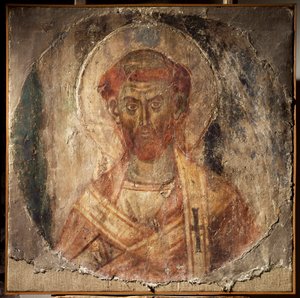 El Papa Anacleto (o Cletus) (fresco, siglo V)