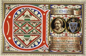 Papa Clemente II (1046-1047). Cromolitografía de 1903. de Unbekannter Künstler