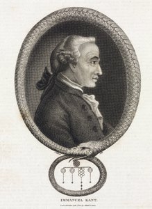 Retrato del filósofo Emmanuel Kant (1724-1804), en un marco formado por una serpiente que se muerde la cola