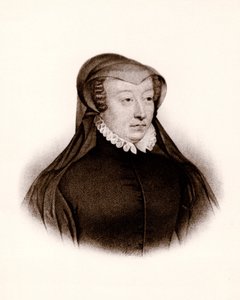 Retrato de Catalina de Médicis (1519-1589). Reina de Francia, grabado del siglo XIX de Unbekannter Künstler