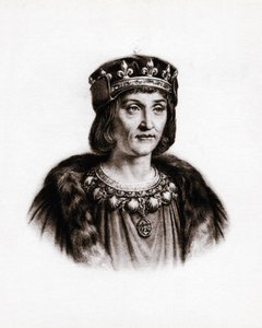 Retrato de Luis XII (1462-1515), rey de Francia. Grabado de Unbekannter Künstler