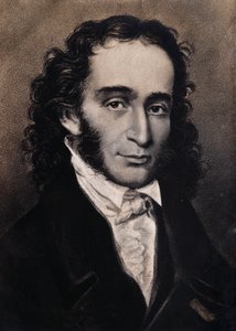 Retrato de Niccolo Paganini (grabado) de Unbekannter Künstler