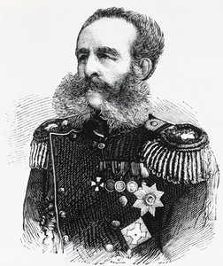 Retrato del Príncipe Dmitry Ivanovich Sviatopolk-Mirsky (1825-1899), general ruso, grabado de William M. Timlin